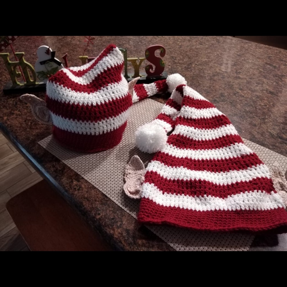 Santa Elf Hand Crochet Hat